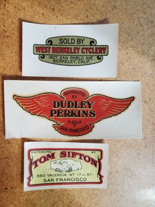 1930 - 40s Motorcycle Dealers Berkeley San Francisco Ca Dudley Perkins 3 Decal