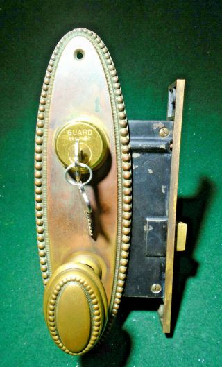 Sargent 6840 Brass Entry Mortise Lock Set W/keys 7 3/4 " Faceplate (14300)