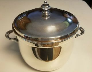 Vintage Poole Silver Company Silverplate Ice Bucket With Liner