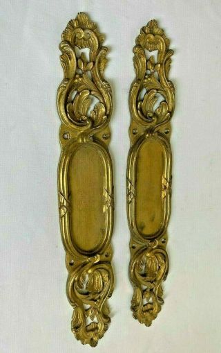 Pair Vintage Heavy Bronze/brass Pocket Door Pulls Handles P E Guerin Style Italy