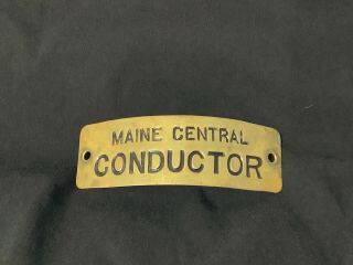 Vintage Maine Central Brass Railroad Conductor Hat Badge