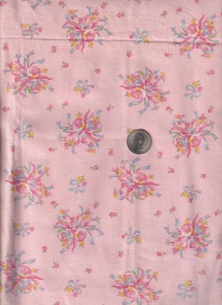 Vintage Feedsack Pink Floral Feed Sack Quilt Sewing Fabric