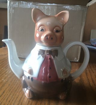 Vintage Tony Wood Studio Master Piggy Tea Pot Made In England
