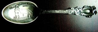Vintage Good Luck Swastika Sterling Silver Spoon Old Swedes Church Wilmington D