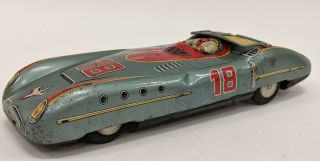 Vintage Asc Japan Litho Tin Grand Prix Race Car Friction Drive Toy No.  18