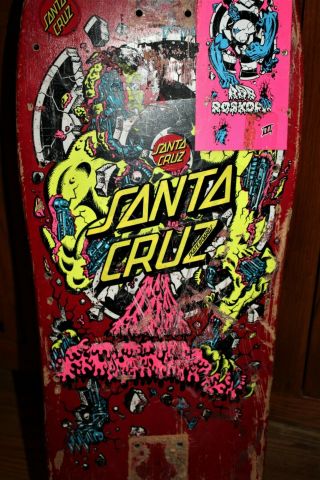 1980 ' s Vintage Santa Cruz Rob Roskopp Skateboard Deck 3