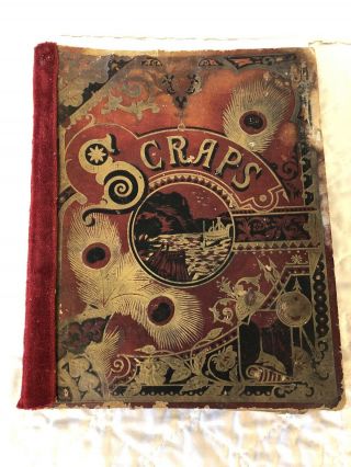 Antique Victorian Trade Card Album Scrapbook Filled With Great Old Advertising