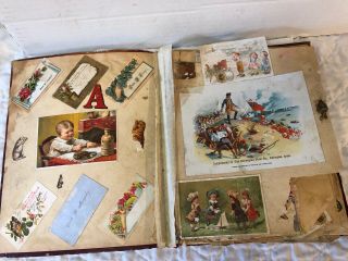 Antique Victorian Trade Card Album Scrapbook Filled With Great Old Advertising 2