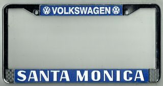 Rare Santa Monica California Volkswagen Vintage Vw Dealer License Plate Frame