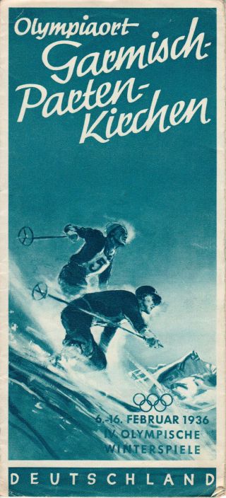 Germany,  1936,  Vintage Brochure / Advert - Winter Olympics,  Garmisch - Partenkirch
