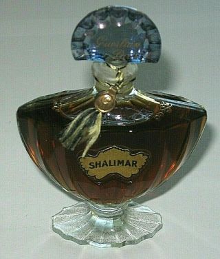 Vintage Guerlain Shalimar Perfume Bottle 1 Oz Full - 1970s - 4 " Height