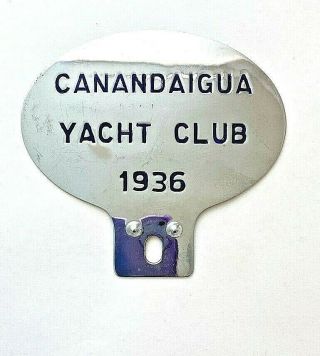 Antique Canandaigua Yacht Club 1936 License Plate Topper