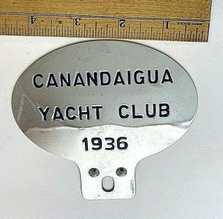 Antique Canandaigua Yacht Club 1936 License Plate Topper 3