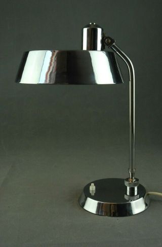 Art Deco Chrome Table Lamp Atomic Mid Century Vintage 30s Italian 1950s 60s Era