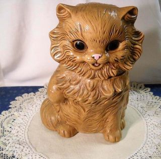Vintage Twin Winton California Pottery Tabby Cat Cookie Jar 1963