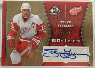 2009 - 10 Ud Sp Game - Used: Significance Auto/25 - Steve Yzerman