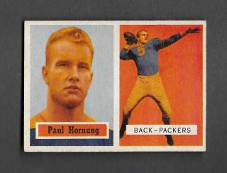 1957 Topps 151 Paul Hornung Rookie Hof Green Bay Packers Writing On Back