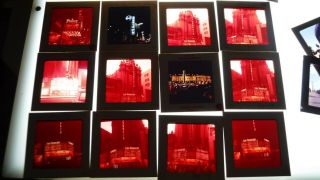 12 Vintage 2.  5 " Transparency Photos Hollywood Neon Marquee Theatres 1960 