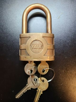 Vintage Or Antique Yale 937b Bicentric Padlock W/keys.  Rare.  Locksport.