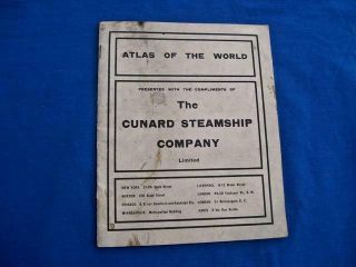The Cunard Steamship Company Limited Atlas Of The World Rare 1911 Copr.