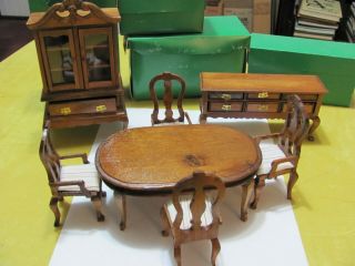 Vintage Dollhouse Furniture " Lillian Vernon,  Dining Room Set ".