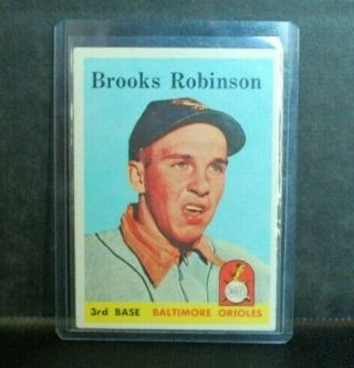 1958 Topps 307 Brooks Robinson Baltimore Orioles Hof 2nd Year Card Nm