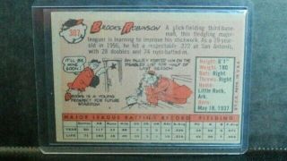 1958 Topps 307 Brooks Robinson Baltimore Orioles HOF 2nd year card NM 2