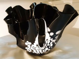 Mid Century Modern Royal Haeger Art Deco Black And White Bowl Vase 11 " Rare