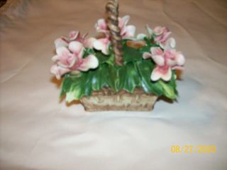 Vintage Nuevo CAPODIMONTE Italian Porcelain Flower Basket 2