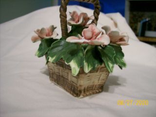 Vintage Nuevo CAPODIMONTE Italian Porcelain Flower Basket 3
