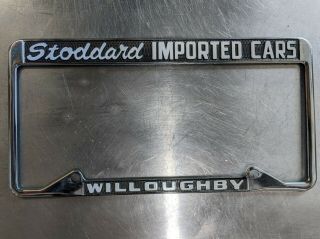 Stoddard Imported Cars Porsche Dealer License Frame / Chrome Metal /