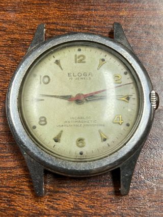 Vintage Eloga 17 Jewel Stainless Steel Men’s Watch Bargain Priced