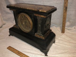 Antique 1880 Seth Thomas Adamantine Mantle Clock No 102 Lions East Lake