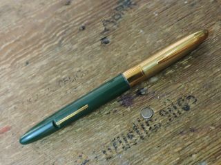 Vintage Green Gold Cap Lever Fill Sheaffer Fineline Division Fountain Pen Usa