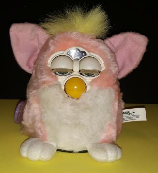 VTG 1999 Furby Babies Tiger Electronics Pink with Yellow Hair 70 - 940 NOT 3