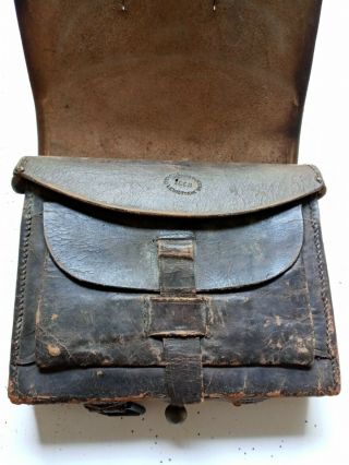 Antique Authentic Civil War Cartridge Box With Tins