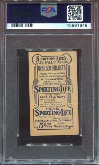 1911 M116 Sporting Life Tom Madden PSA 2.  5 GOOD,  Boston Red Sox 2