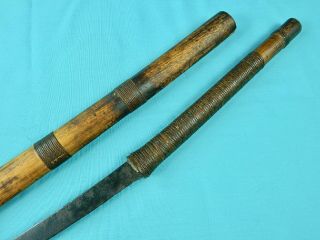 Antique Old Burmese Burma Myanmar Dha Sword W/ Scabbard