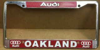 Rare (oakland Ca. ) Audi Car Dealer - License Plate Frame - Vintage - Aaa,