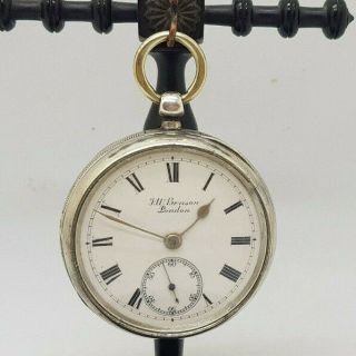 Antique Solid Silver J.  W.  Benson London Pocket Watch 50 Mm.  Spare Only
