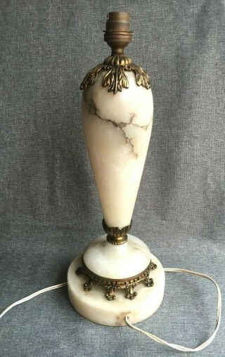 Big Antique French Lamp Base Made Of Marble And Bronze Early 1900 
