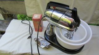 Vintage Dormeyer Princess Chrome 10 - Speed Stand Mixer / Sm & Lg Bowls / Extra 
