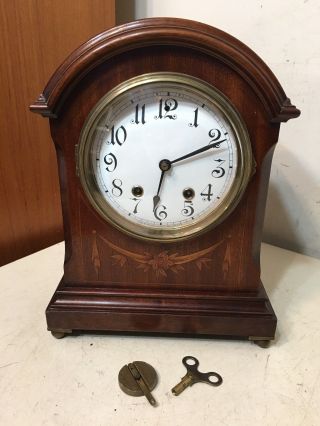 Antique Ansonia Inlaid Bracket Clock English Regency Style Elegant