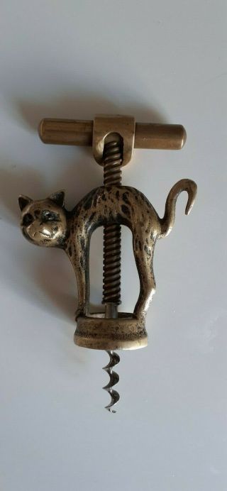 Antique Bronze Figural Cat Corkscrew Possible Germany Bronze And Iron Art Deco
