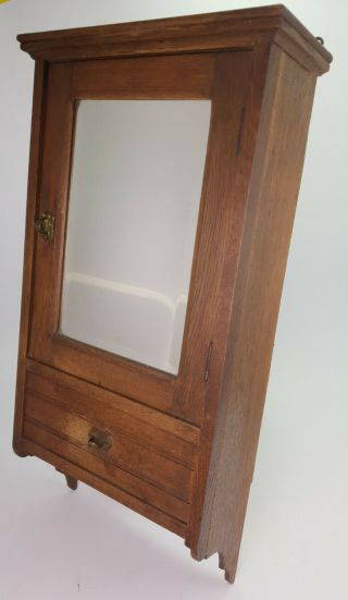 Antique Medicine Bathroom Vanity Cabinet W/ Mirror & Drawer