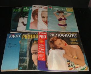 Lqqk 10 Vintage 1930s/50s Photography Magazines,  Pin - Ups,  Cameras,  Ads,