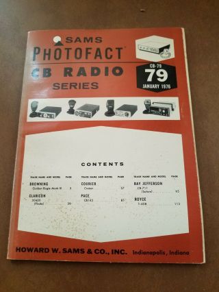 Sams Photofact Cb Radio 79 Jan.  1976 Browning Claricon Courier Pace Royce Ray,