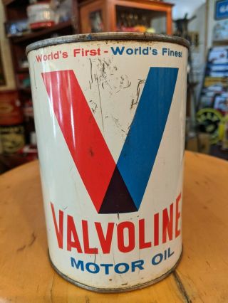Vintage Valvoline Motor Oil 1 Quart All Metal Can