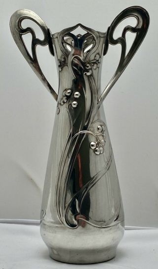 Wmf Secessionist Jugendstil Art Nouveau Pewter Whiplash Vase