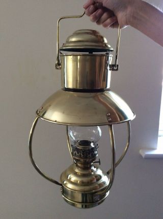 Antique Brass Hanging Paraffin Oil Lantern Lamp Nautical